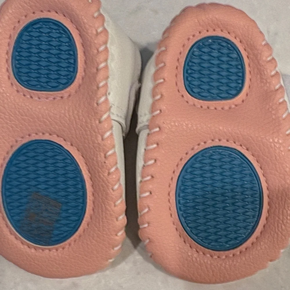 White and Pink Floral Kids Shoes